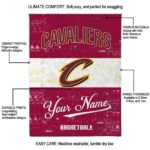 customized cleveland cavaliers grunge texture wine white blanket new arrival