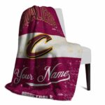 customized cleveland cavaliers grunge texture wine white blanket top rated