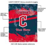 customized cleveland guardians grunge streaks navy blue blanket best selling