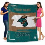 customized coastal carolina chanticleers paint strokes green white blanket best selling