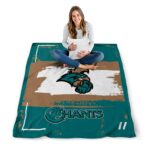 customized coastal carolina chanticleers paint strokes green white blanket best selling
