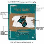 customized coastal carolina chanticleers paint strokes green white blanket best selling