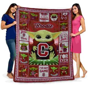 customized colgate raiders baby yoda maroon blanket fashion forward