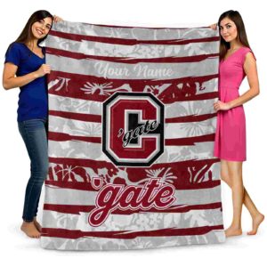 customized colgate raiders floral stripes maroon white blanket fashion forward