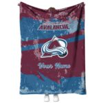 customized colorado avalanche grunge streaks burgundy blanket best selling