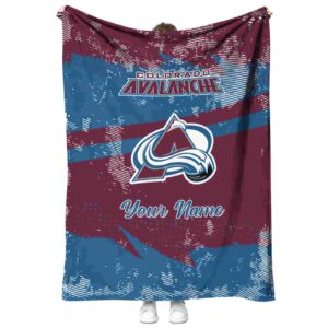 customized colorado avalanche grunge streaks burgundy blanket best selling