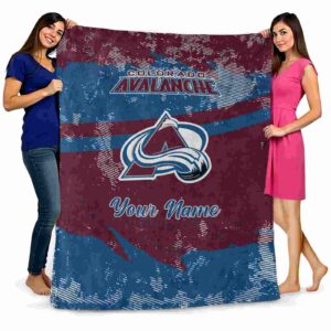 customized colorado avalanche grunge streaks burgundy blanket fashion forward