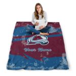 customized colorado avalanche grunge streaks burgundy blanket best selling