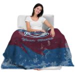 customized colorado avalanche grunge streaks burgundy blanket best selling