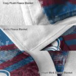 customized colorado avalanche grunge streaks burgundy blanket best selling