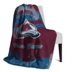 customized colorado avalanche grunge streaks burgundy blanket best selling