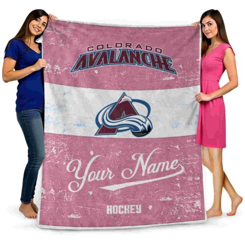 customized colorado avalanche grunge texture burgundy white blanket fashion forward