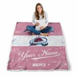 customized colorado avalanche grunge texture burgundy white blanket best selling