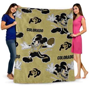 customized colorado buffaloes mickey gold blanket fashion forward