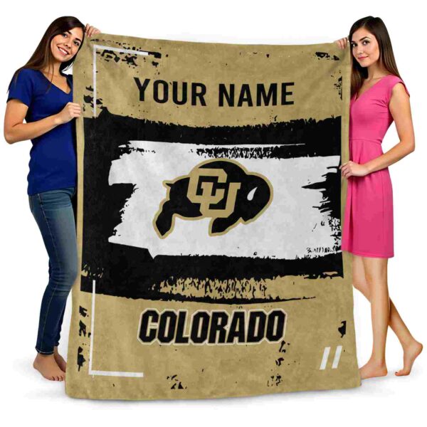 customized colorado buffaloes paint strokes gold white blanket fashion forward