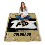 customized colorado buffaloes paint strokes gold white blanket high quality