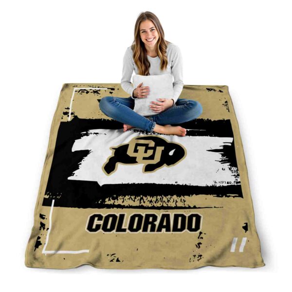 customized colorado buffaloes paint strokes gold white blanket high quality