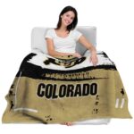customized colorado buffaloes paint strokes gold white blanket latest model