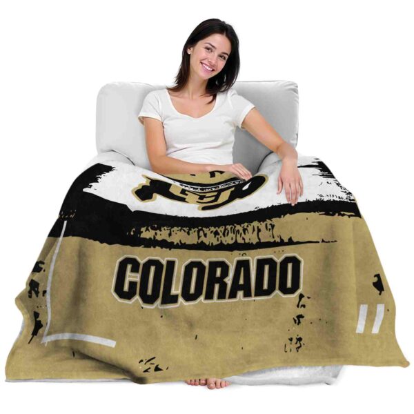 customized colorado buffaloes paint strokes gold white blanket latest model