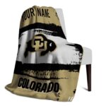 customized colorado buffaloes paint strokes gold white blanket top rated