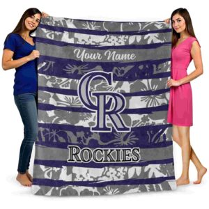 customized colorado rockies floral stripes blue white blanket fashion forward