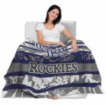 customized colorado rockies floral stripes blue white blanket latest model