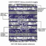 customized colorado rockies floral stripes blue white blanket new arrival