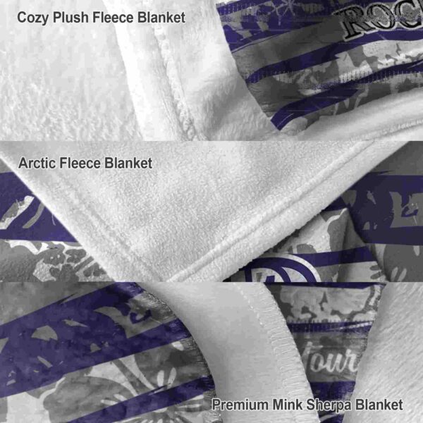 customized colorado rockies floral stripes blue white blanket premium grade