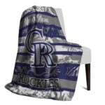 customized colorado rockies floral stripes blue white blanket top rated