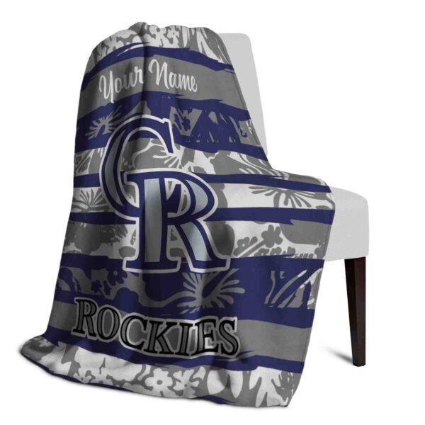 customized colorado rockies floral stripes blue white blanket top rated