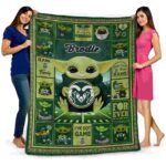 customized colorado state rams baby yoda green blanket best selling