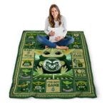 customized colorado state rams baby yoda green blanket best selling