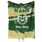 Customized Colorado State Rams Grunge Streaks Green Blanket 1 customized colorado state rams grunge streaks green blanket best selling