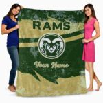 customized colorado state rams grunge streaks green blanket best selling