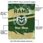 customized colorado state rams grunge streaks green blanket best selling