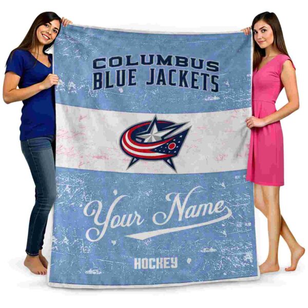 customized columbus blue jackets grunge texture navy blue white blanket fashion forward
