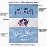 customized columbus blue jackets grunge texture navy blue white blanket new arrival