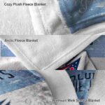 customized columbus blue jackets grunge texture navy blue white blanket premium grade