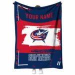 customized columbus blue jackets paint strokes navy blue white blanket best selling