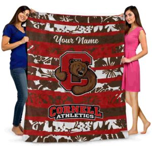 customized cornell big red floral stripes red white blanket fashion forward