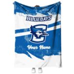 customized creighton bluejays grunge streaks blue blanket best selling