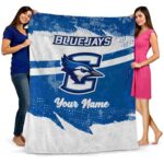 customized creighton bluejays grunge streaks blue blanket best selling