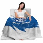 customized creighton bluejays grunge streaks blue blanket best selling