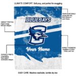 customized creighton bluejays grunge streaks blue blanket best selling