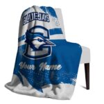customized creighton bluejays grunge streaks blue blanket best selling