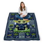 customized dallas cowboys baby yoda blue blanket high quality