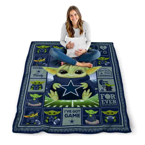 customized dallas cowboys baby yoda blue blanket high quality