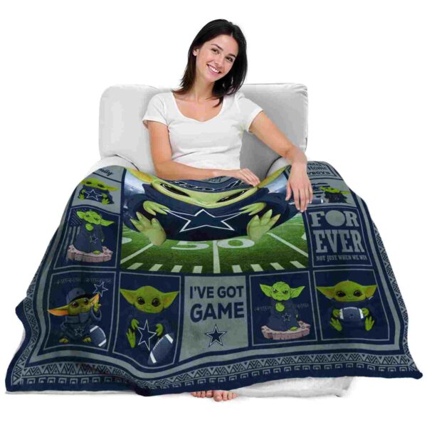 customized dallas cowboys baby yoda blue blanket latest model