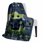 customized dallas cowboys baby yoda blue blanket top rated