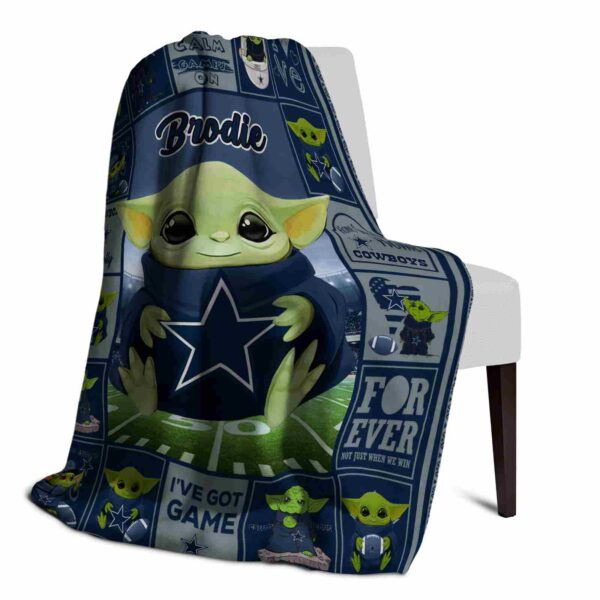 customized dallas cowboys baby yoda blue blanket top rated